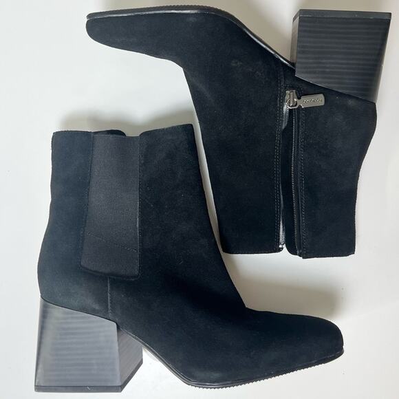 Blondo Waterproof Scarlette Black Suede Heeled Ankle Boots 9.5 - Picture 5 of 10